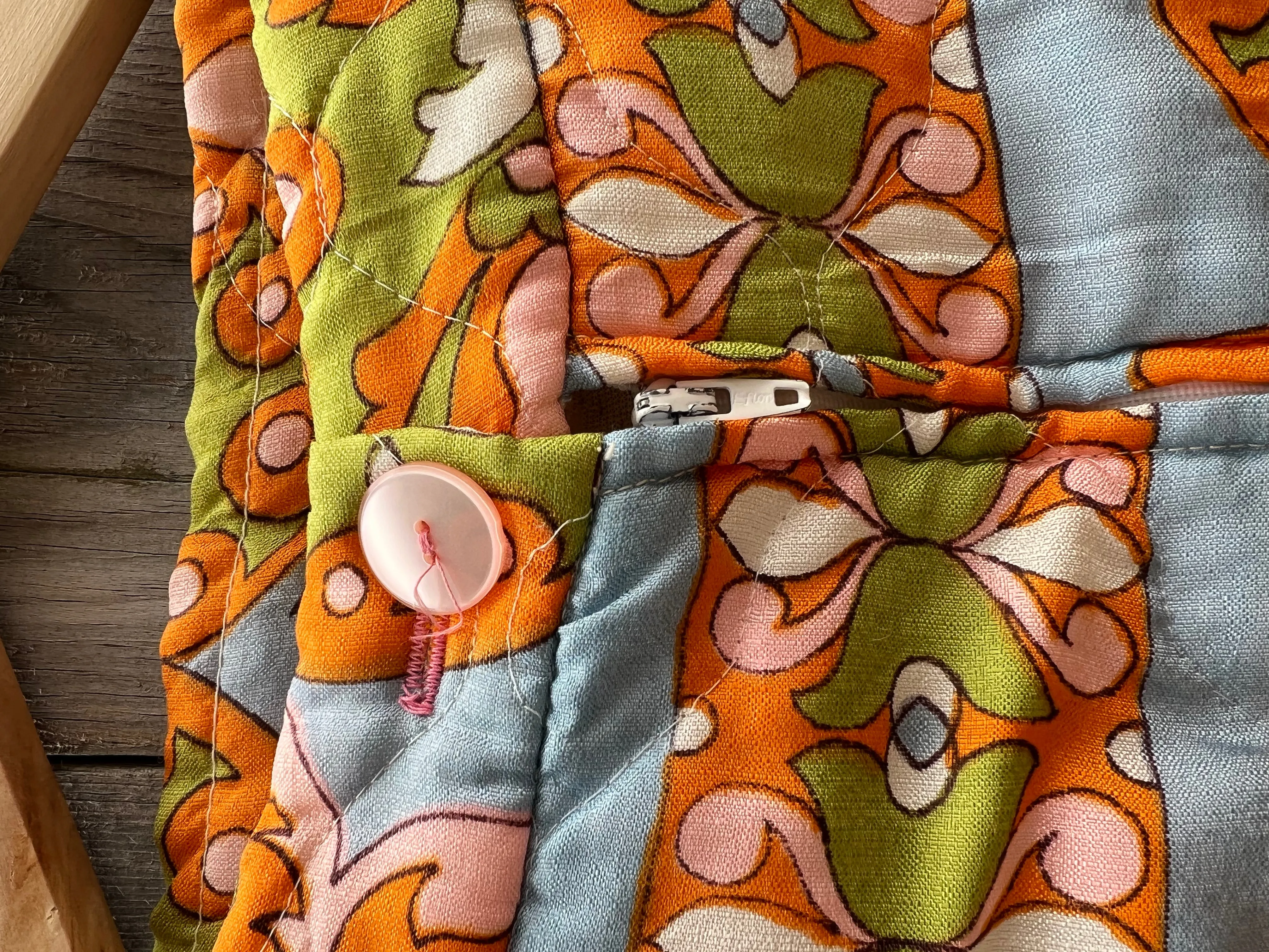 Vintage 60's Statement Floral Quilted Hostess Skirt