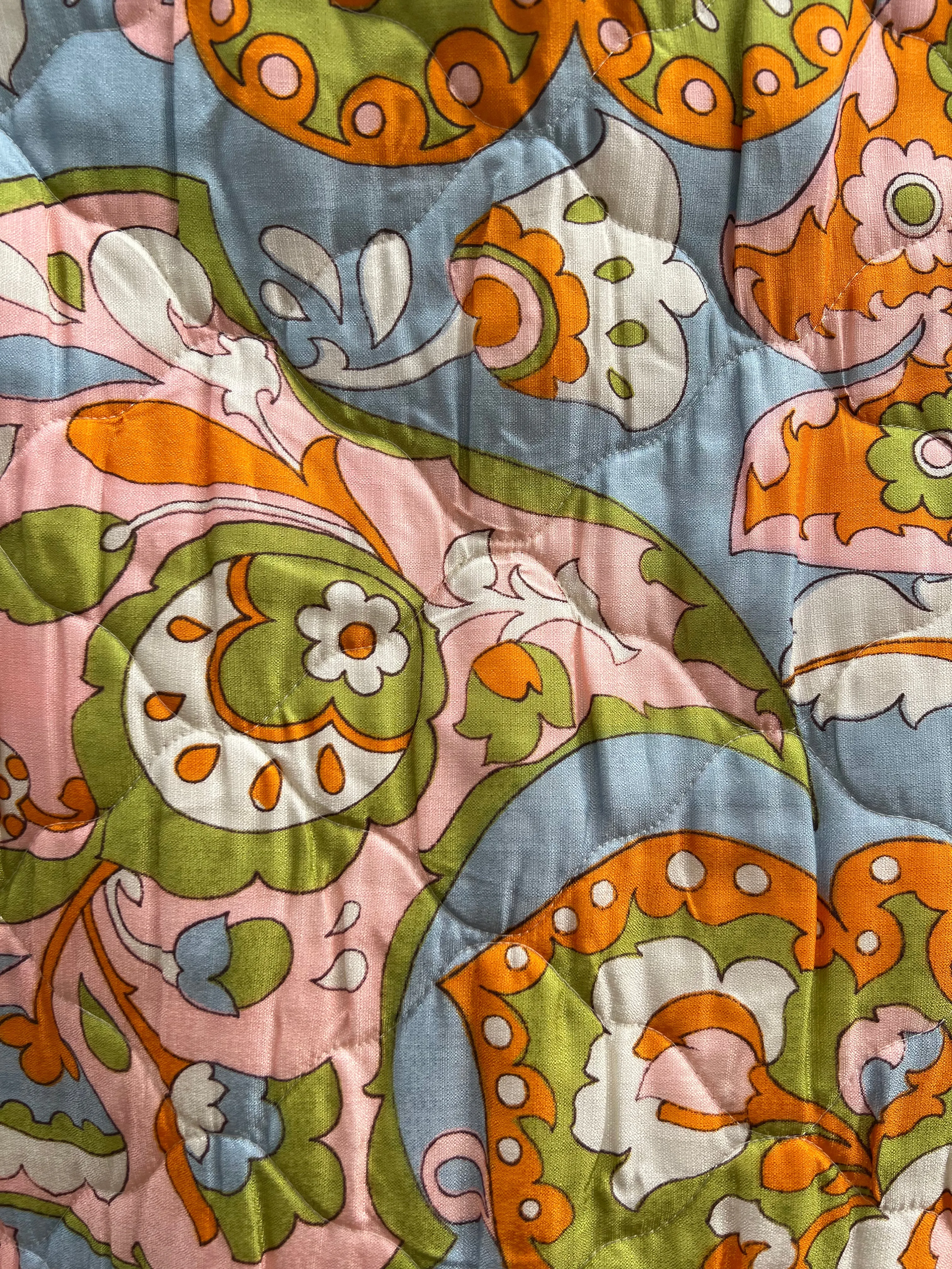Vintage 60's Statement Floral Quilted Hostess Skirt