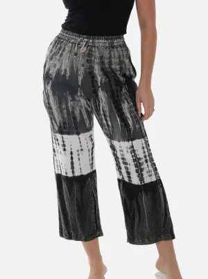 Wide-Leg crinkle rayon Tie & Dye Women Pants
