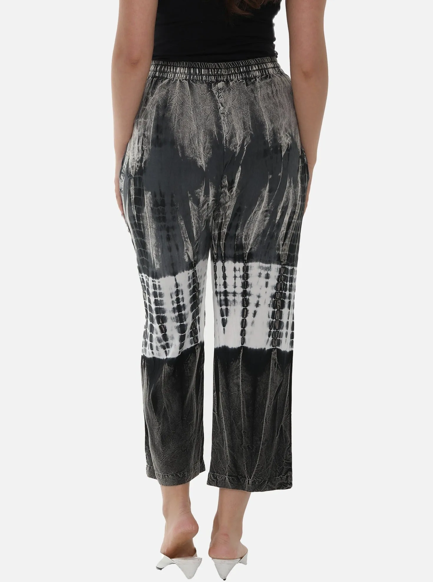 Wide-Leg crinkle rayon Tie & Dye Women Pants